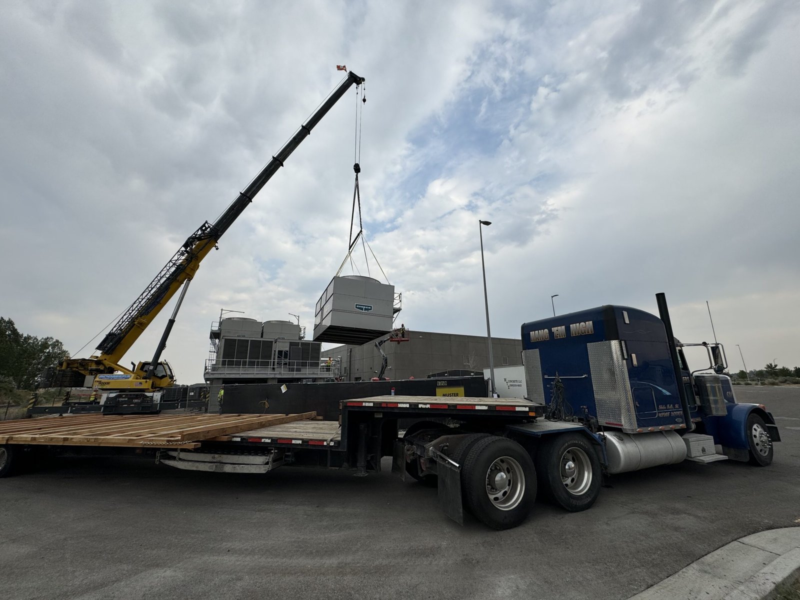 ac unit crane installation